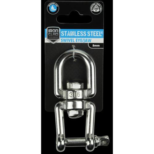 Iron Clad Swivel Eye/Jaw 8mm Stainless Steel 316
