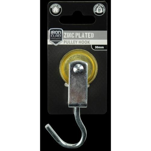 Iron Clad Pulley Hook 30mm Zinc Plated