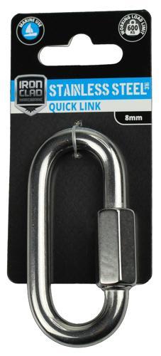 Iron Clad Quick Link 8mm Stainless Steel 316