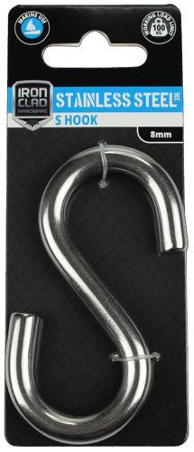 Iron Clad S Hook 8mm Stainless Steel 316