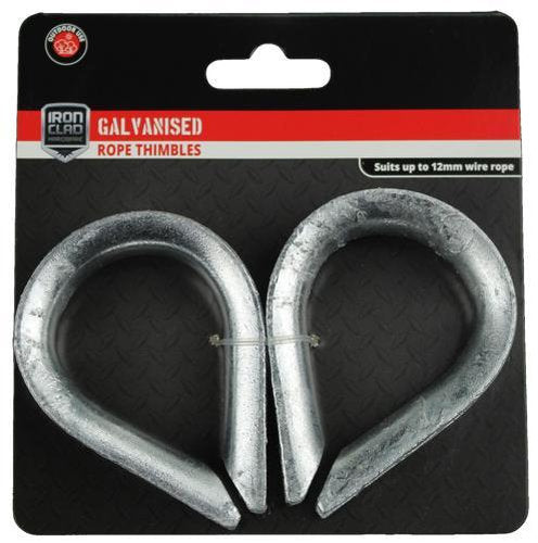 Iron Clad Rope Thimbles 12mm Galvanised Pack of 2