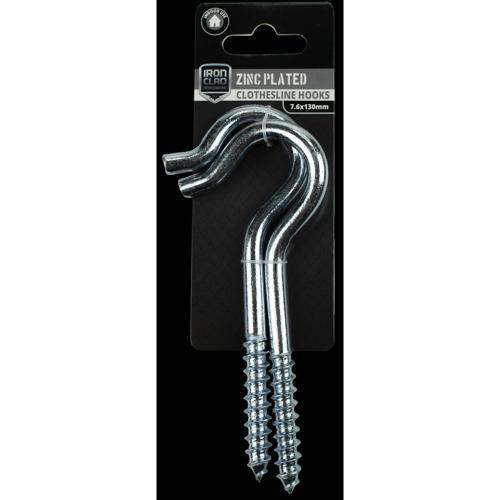 Iron Clad Clothesline Hook 130mm Zinc Plated