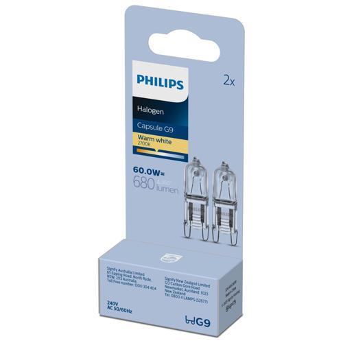 Philips Essential Halogen 60 Watt 680 Lumen G9 Frosted Capsule 2 Pack of 1