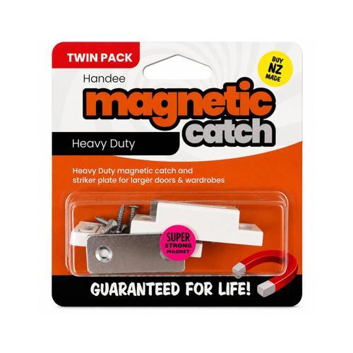 CUPBOARD CATCH H/DTY MAGNETIC WHITE 2PK Pack of 2