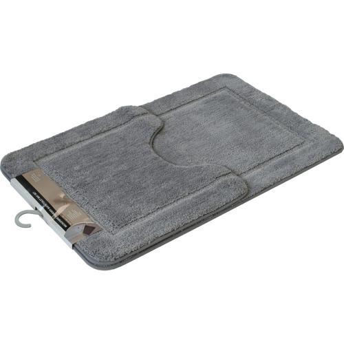 Soft Touch Microfibre Bath & Toilet Mat Set 80cm X 50cm Grey