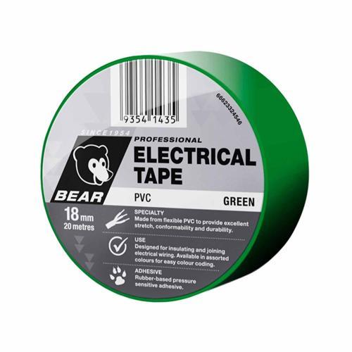 Bear PVC Electrical Tape 18mmx20m Green
