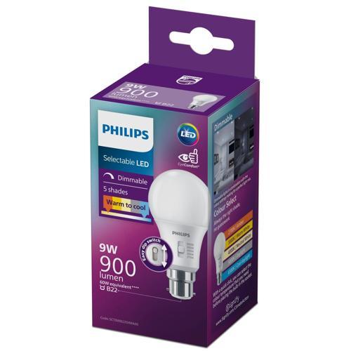 Philips LED Bulb 9 Watt 900 Lumen B22 5Cct Dim Frosted