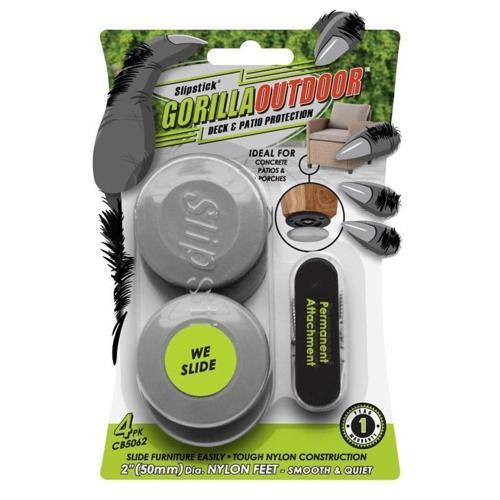 Slipstick GorillaOutdoor Round Screw-On Nylon Glides 50mm Pack of 4
