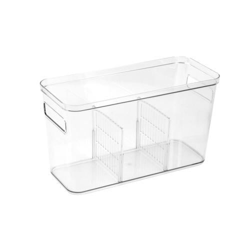 Nouveau Storage Bin With Dividers 355 X 152mm Clear