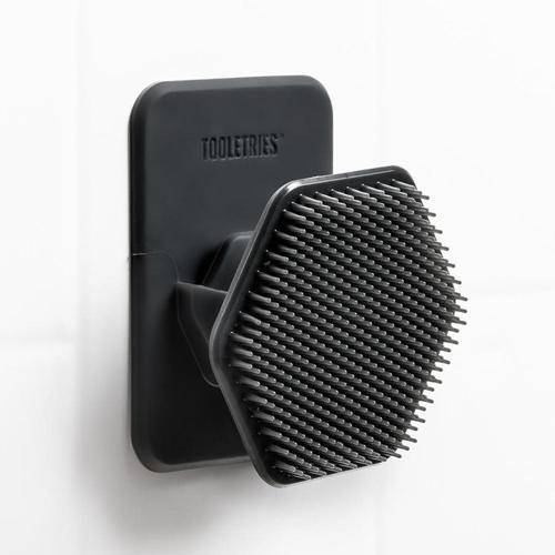 Tooletries Face Scrubber With Holder Black