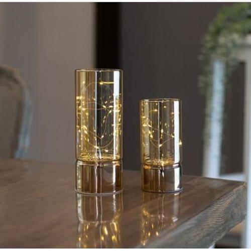 Southern Lights 2 Piece Gold Seed Light Decorative Vases
