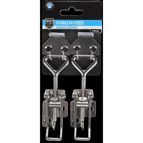 Iron Clad Toggle Latches 130mm 304 Grade Stainless Steel Pack of 2