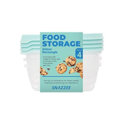 Snazzee Container Rectangle Set Of 4 300mL Assorted