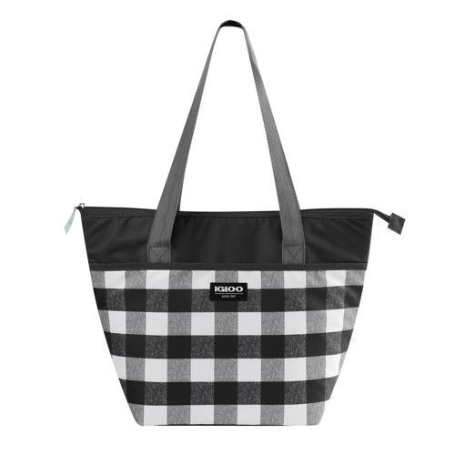 Igloo Essential Tote Cooler Bag 14 Can Gingham Grey