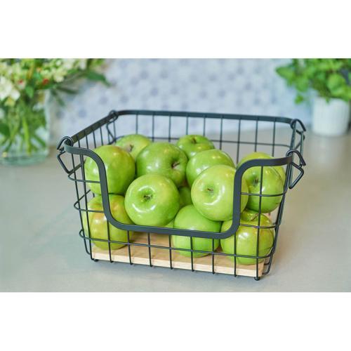 Nouveau Basket Wire Stackable Large Black