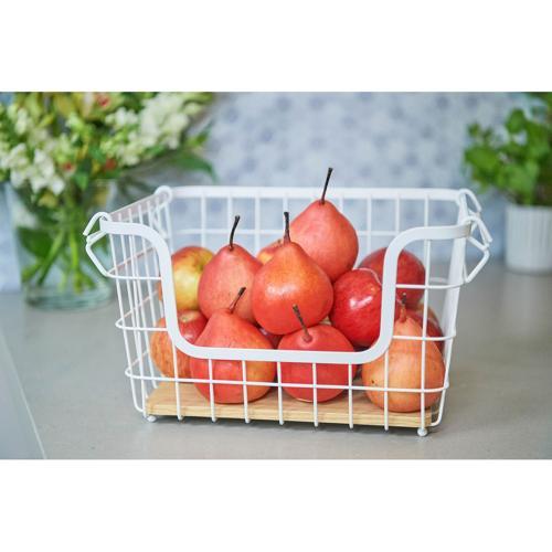 Nouveau Basket Wire Stackable Large White