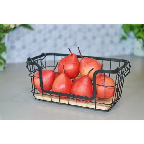 Nouveau Basket Wire Stackable Small Black