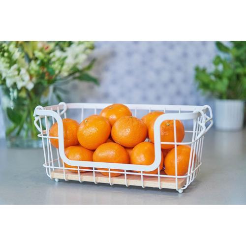 Nouveau Basket Wire Stackable Small White