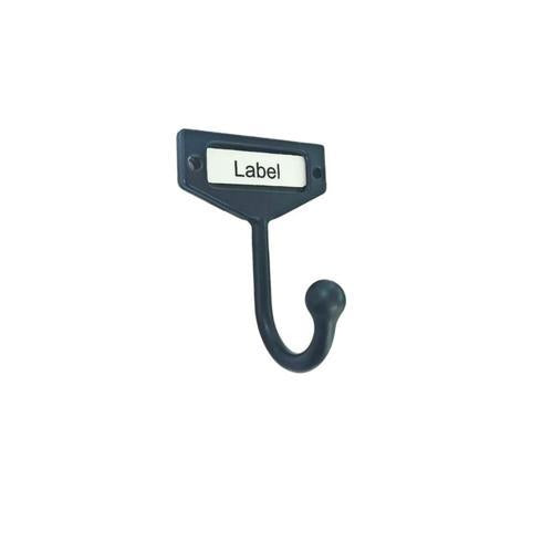 Coat Hook With Label Holder Black