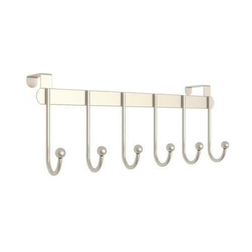 Over The Door 5 Hook Powdercoated Nickel Finish