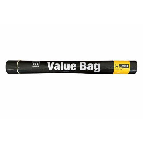 Number 8 Rubbish Bag Standard With Tie 60L 5 Pack