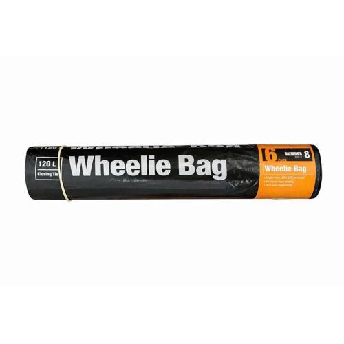 Number 8 Rubbish Bag Wheely Bin/Drum 120L 6 Pack