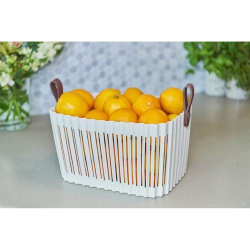 Nouveau Basket With Handles 10L Ivory/Tan