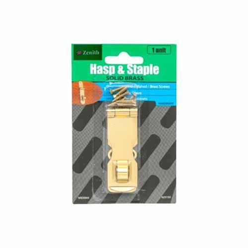 Zenith Hasp And Staple 25 X 73mm Polished Brass Finish