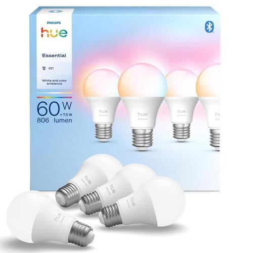 Philips Essential E27 806 Lumens 4 Pack 7.5 Watts Colour