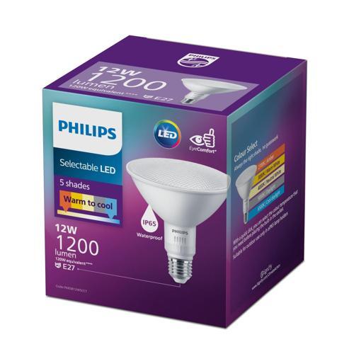 LED 12W E27 Colour Select IP65 Par38 1PK