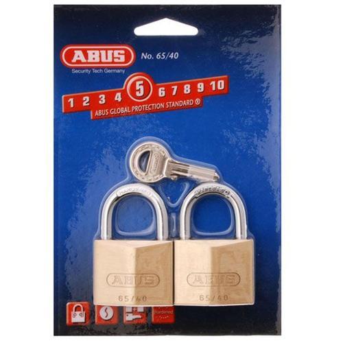 Abus Brass Padlock Pack of 2 65/40TWIN