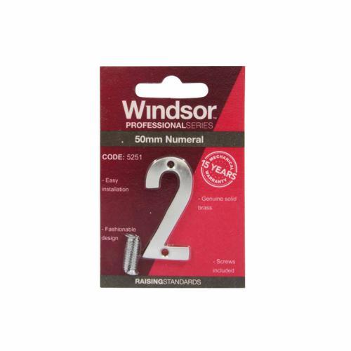 Elements Hardware Modern Numeral #2 50mm Satin Chrome Finish