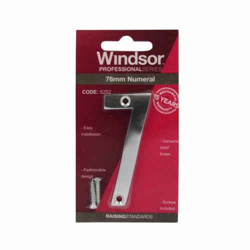 Elements Hardware Modern Numeral #7 76mm Satin Chrome Finish