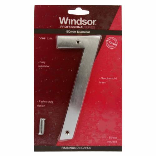 Elements Hardware Modern Numeral #7 150mm Satin Chrome Finish