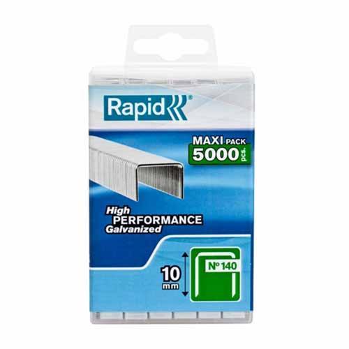 Rapid 140 Series Flat Wire Staples 10mm Pack of 5000 Galvanised