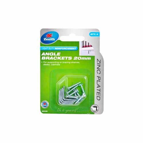 Zenith Angle Bracket 20mm Zinc Plated Pack of 4