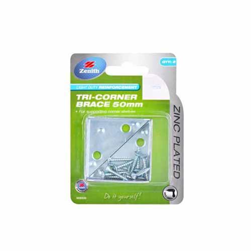 Zenith Corner Brace Bracket 50mm Zinc Plated Pack of 2