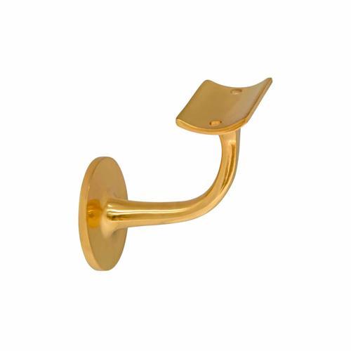 Windsor Stair Rail Bracket 60mm Curved Mount Polished Brass Finish