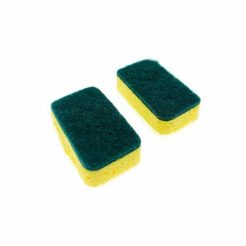 Spick N Span Sponge Scourer L: 120mm 65mm 27mm Pack of 2 Yellow And Green