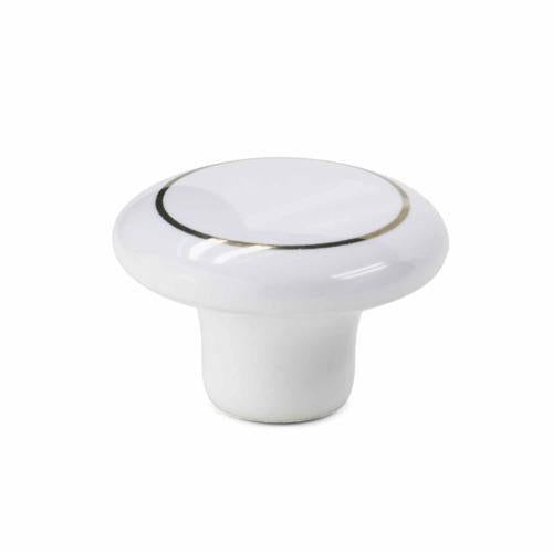 Sylvan Cabinet Knob White Finish TC1
