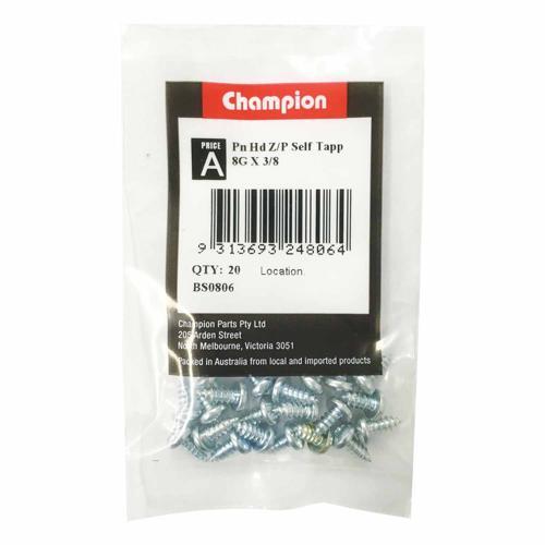 Champion Self Tapping Screws 8g X 3/8 Pack of 20 BS0806