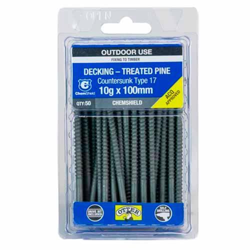 Otter Decking Screws 10g X 100mm Pack of 50 ChemShield