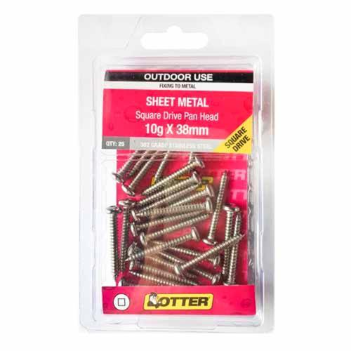 Otter Sheet Metal Screws 10g X 28mm Pack of 25 Stainless Steel