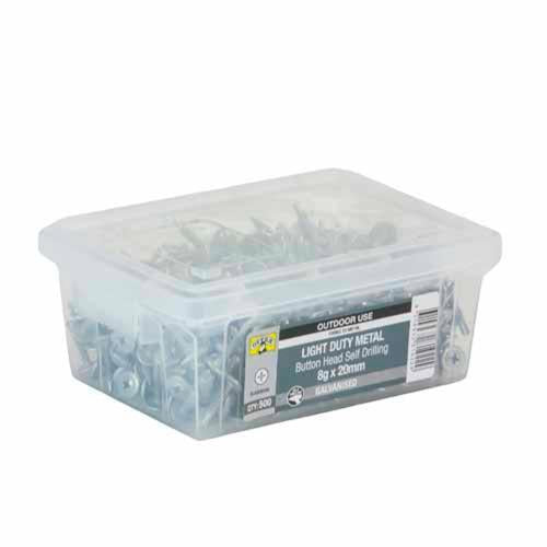 Otter Light Duty Metal Screws 8g X 20mm Pack of 500 Galvanised