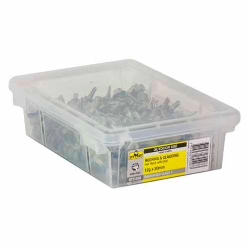Otter Roofing & Cladding Metal Screws 12g X 20mm Pack of 250 Galvanised