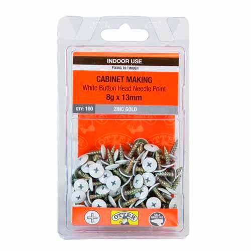 Otter Timber Screws 8g X 13mm Pack of 100 Zinc Gold Plated TIB908133