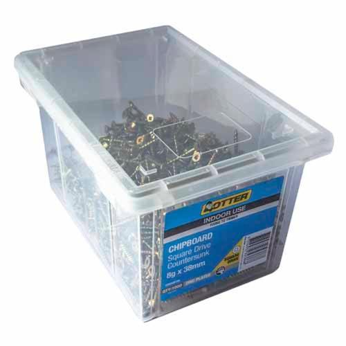 Otter Chipboard Screws 8g X 38mm Pack of 1000 Zinc Gold Plated