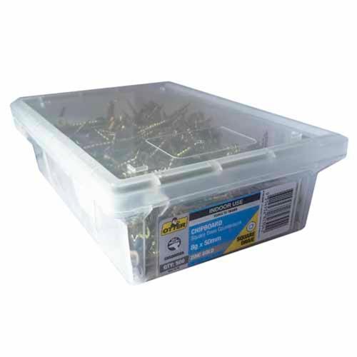 Otter Chipboard Screws 8g X 50mm Pack of 500 Zinc Gold Plated