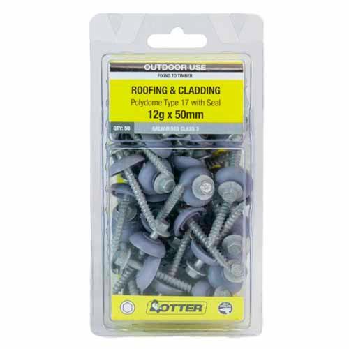 Otter Polycarbonate Roof Screws 12g X 50mm Pack of 50 Galvanised