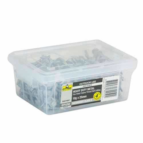 Otter Heavy Duty Metal Screws 10g X 25mm Pack of 250 Galvanised